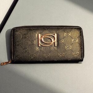 Bebe Los Angeles Black Monogram Wallet